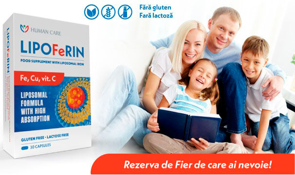 LipoFerin (Fe liposomal+Cu+VitC+VitB2) caps. N30 Human Care