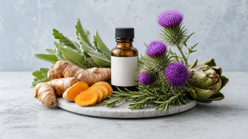 Curcuma, armurariu si anghinare intr-o compozitie botanica